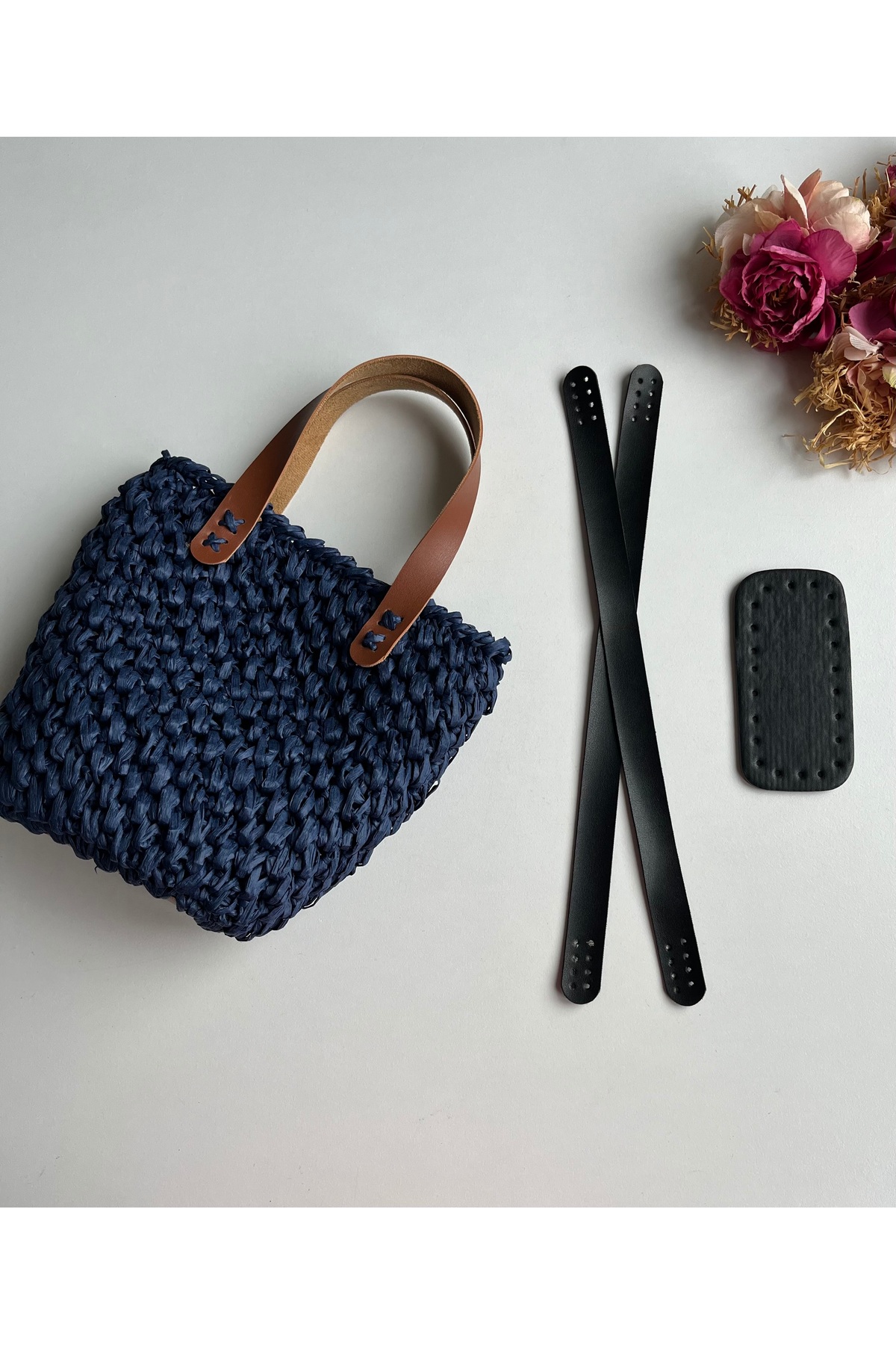 Sewable Handle And Base Kit For Knitted Bags