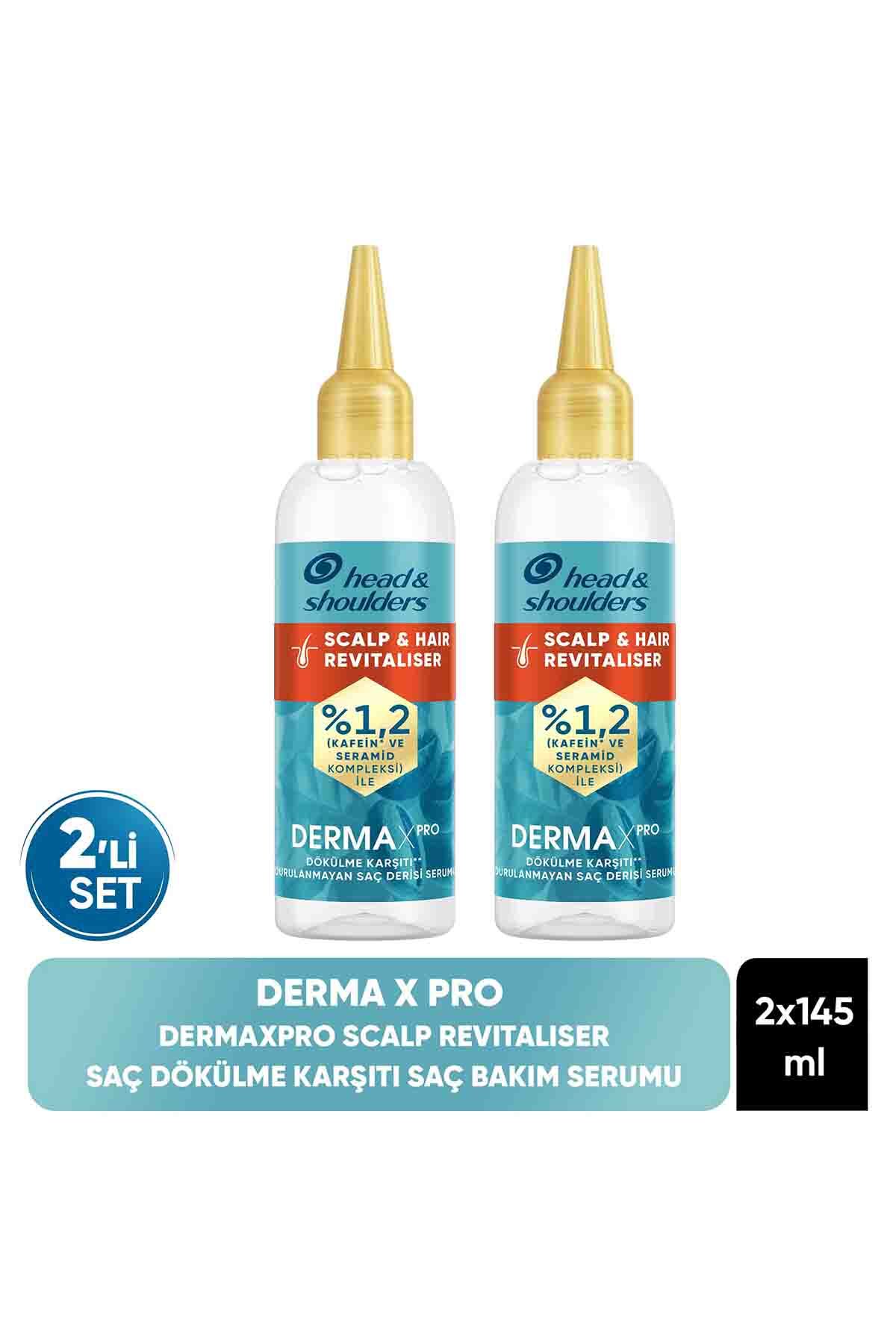 Head & Shoulders DermaXPRO Scalp&Hair Revitaliser Dökülme Karşıtı Durulanmayan Serum Kafein & Seramid ile 145ml x 2 — 8681003000680