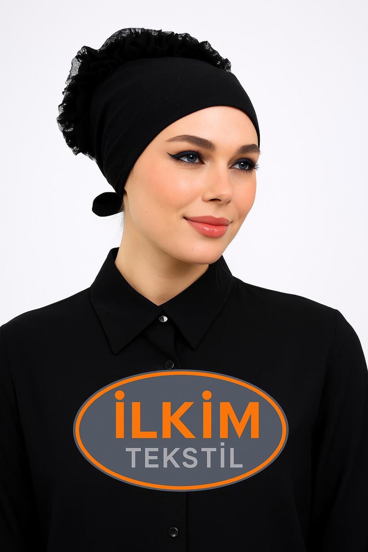 cs ilkim SİYAH FIRFIRLI BONE-YENİ MODEL