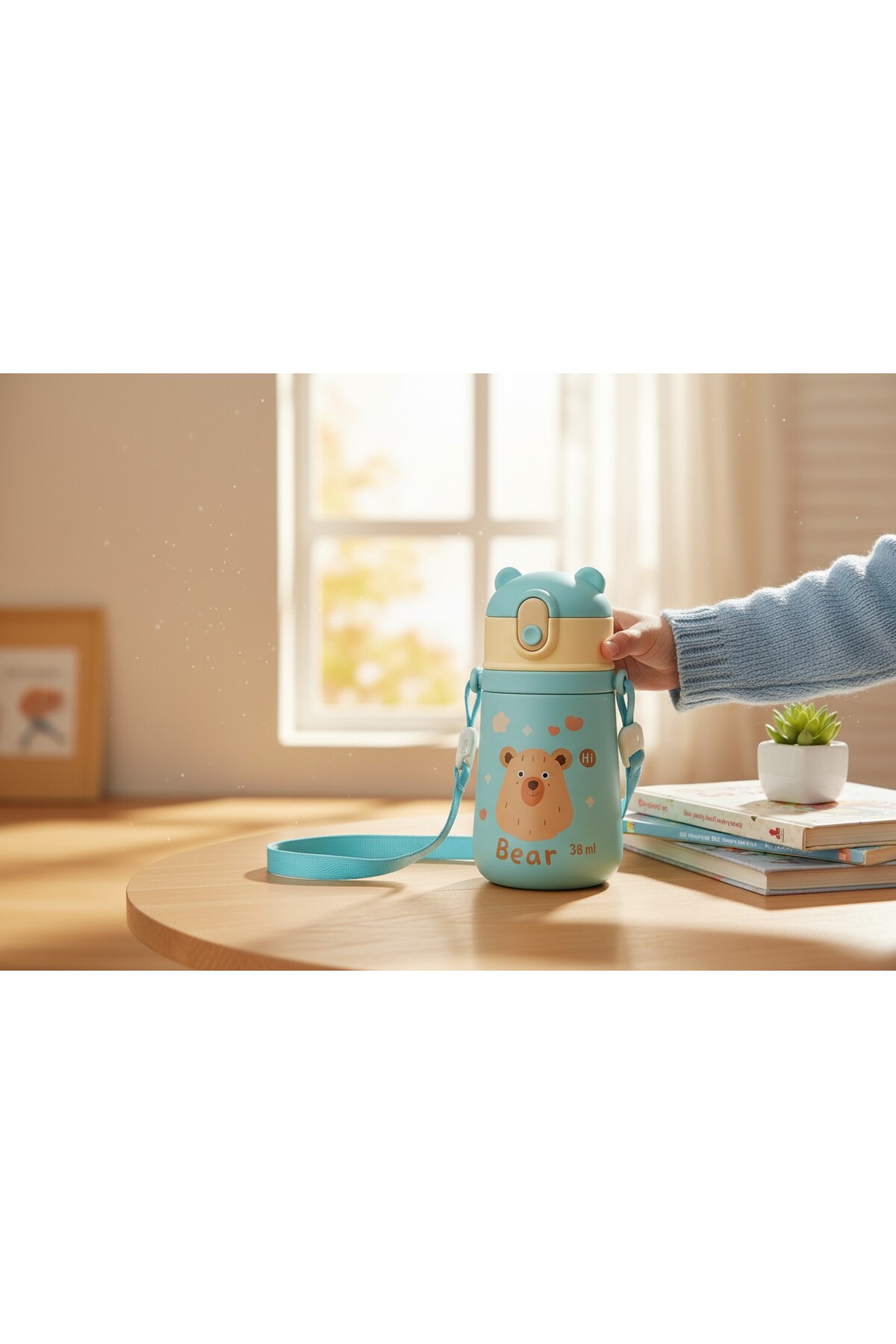 Tantitoni Soft Ice Bear Kids Askılı Paslanmaz Çelik Termos 380 ML fotoğrafı 4 (önizleme)