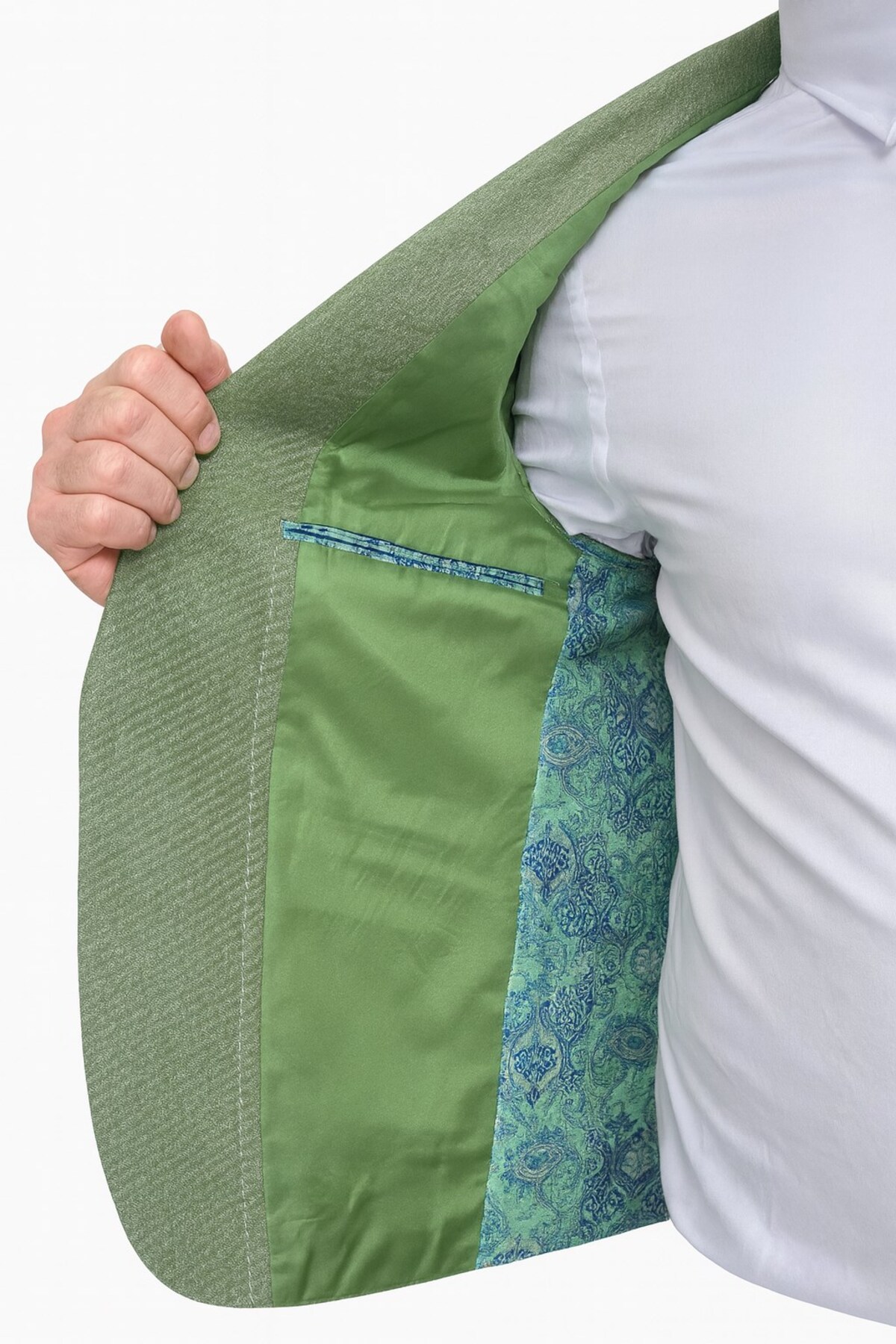 Plus Scorpion  Erkek Dokulu Kumaş Slim Fit Blazer Ceket – Şık Modern Kesim Tek Düğmeli - Görsel 7