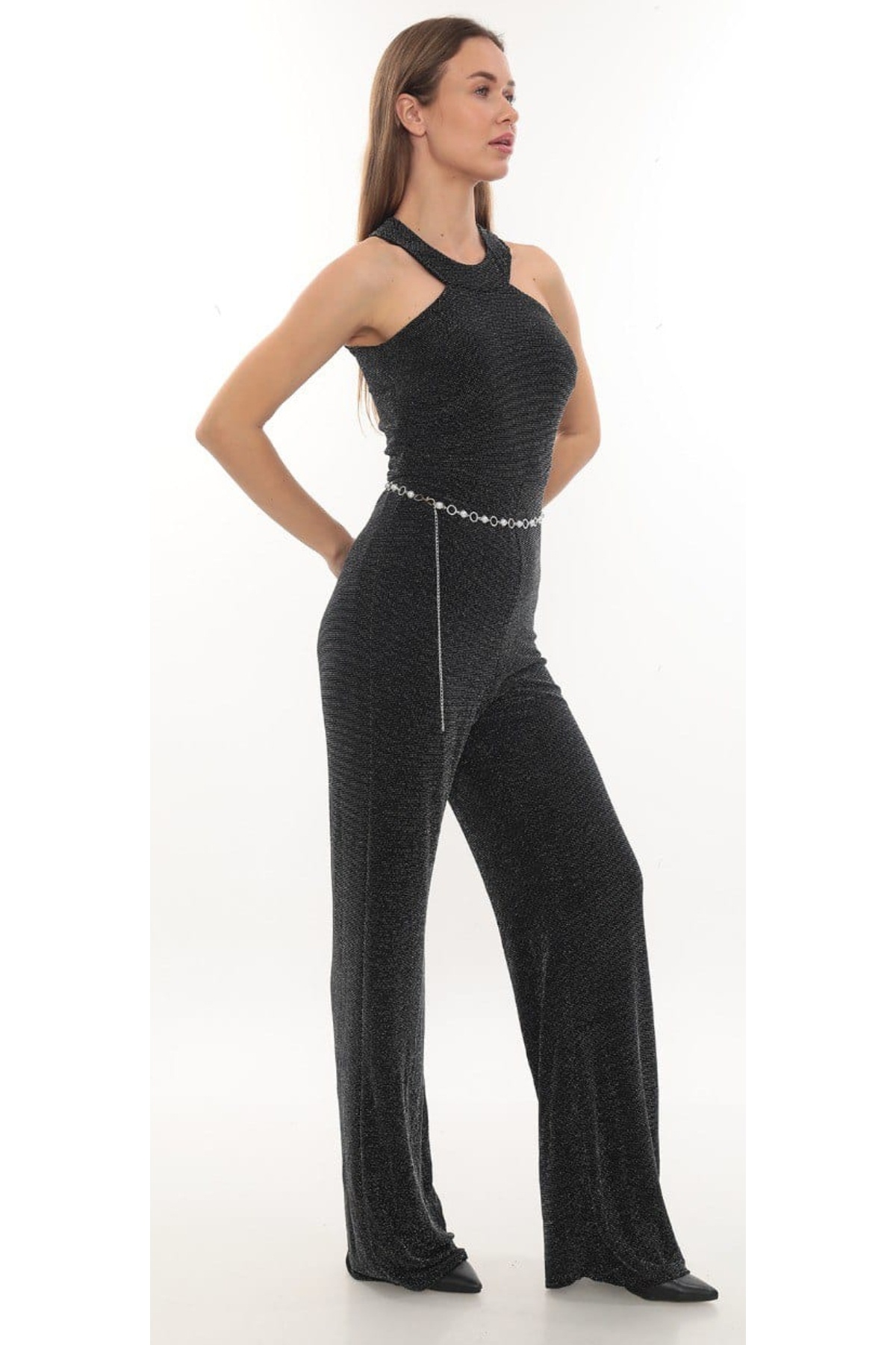 hilaltrendd Hilaltrend simli Kemerli halter yaka tulum