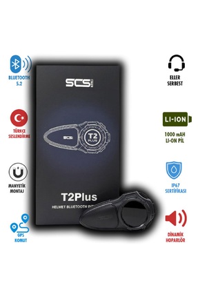 SCS T2 PLUS MOTOSİKLET BLUETOOTH VE INTERCOM KULAKLIK SETİ