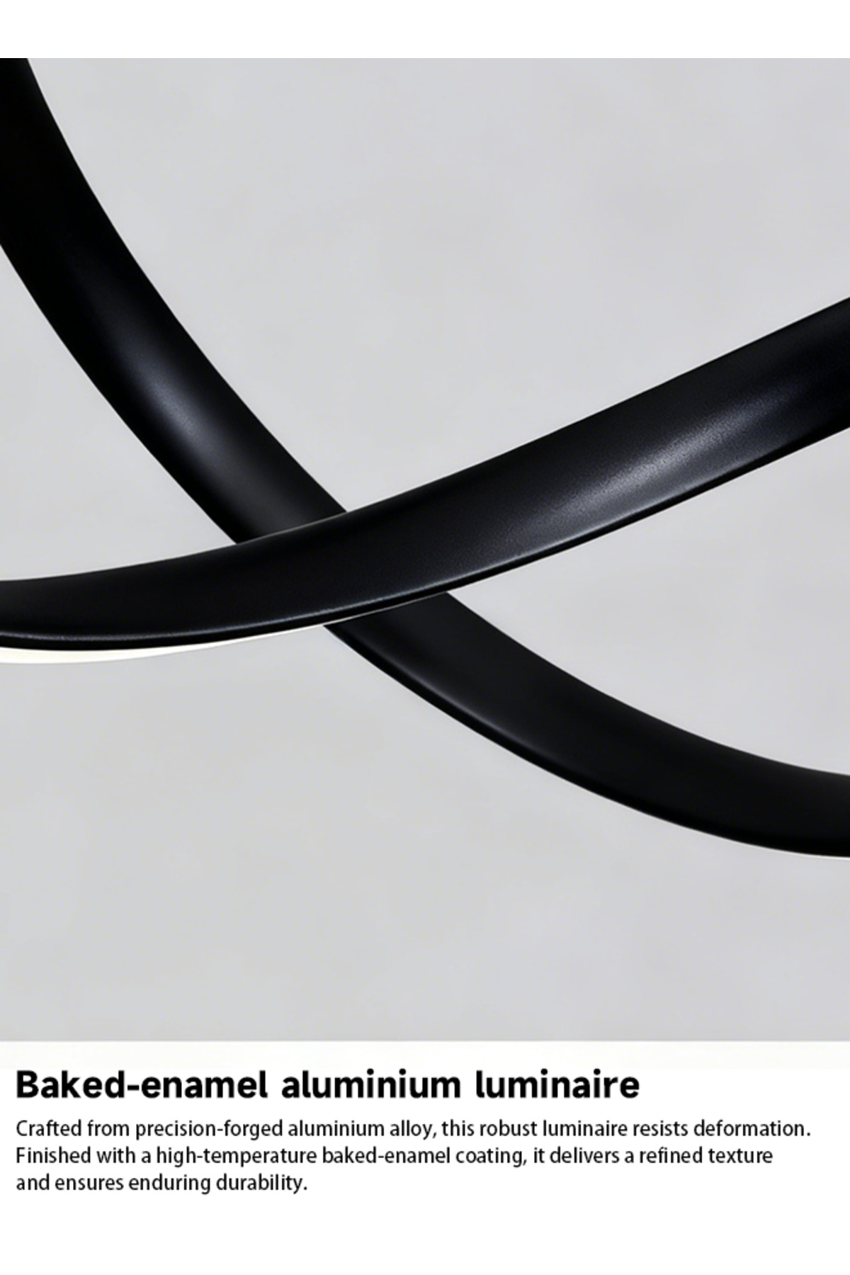 ثريا معلقة LED بتصميم لا نهائي أسود، مودرن لغرفة ا...