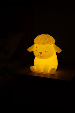 LAYERFORGE SevimliKuzu Gece Lambası LED Çocuk Odası Gece Işığı Beyaz Işık-Sar...