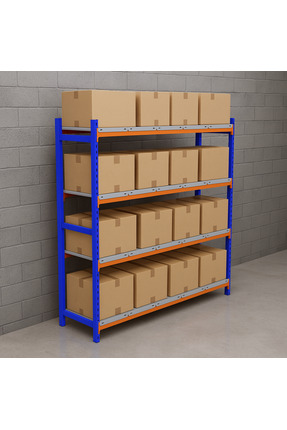 ALANRAF 4 Katlı Depo Rafı 60x180x200 Cm Hafif Rack Raf 300-350 Kg Taşıma Kapa...