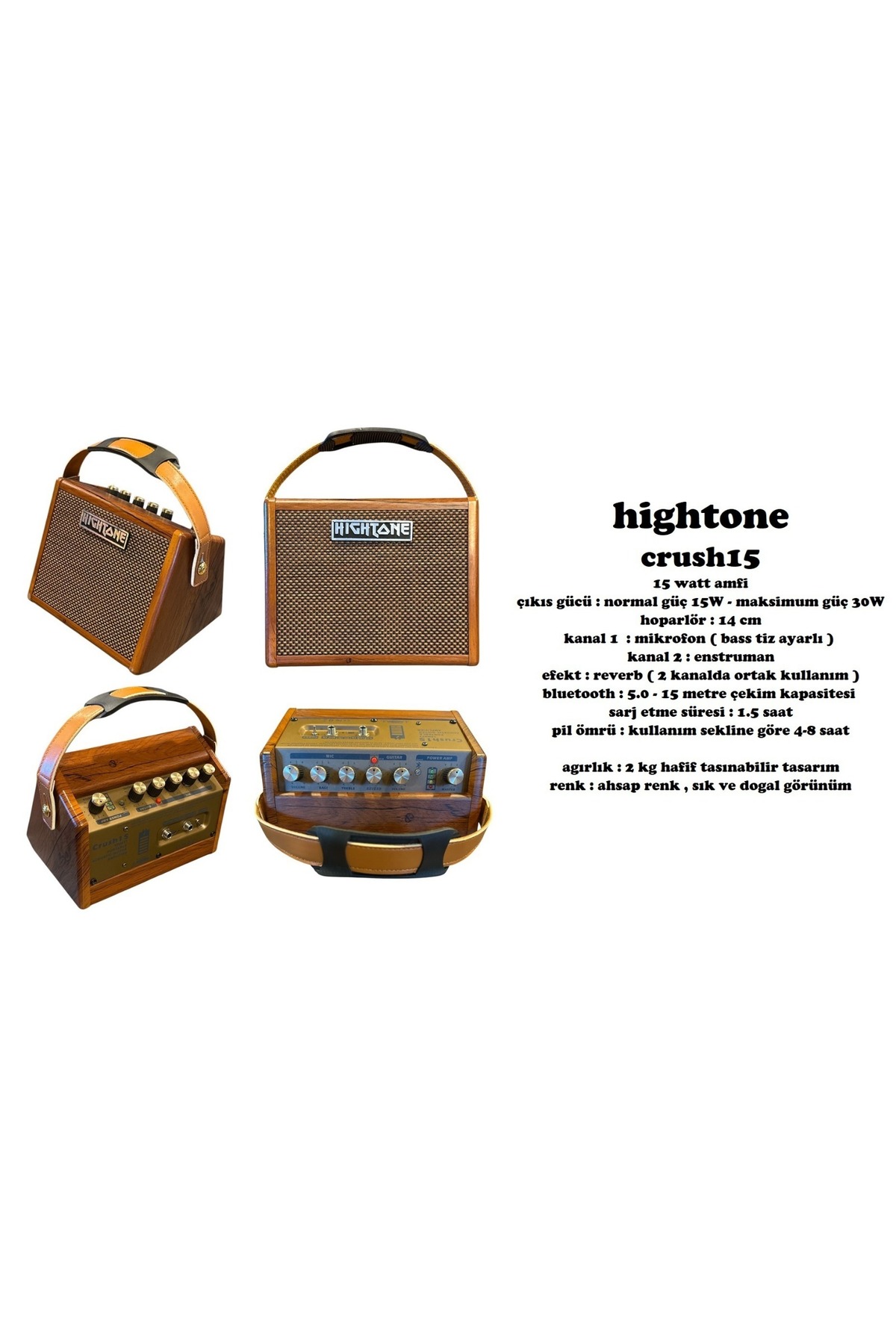 HIGHTONE-10 hightone crush15 şarjlı bluetoth lu 15W taşınabilir 2