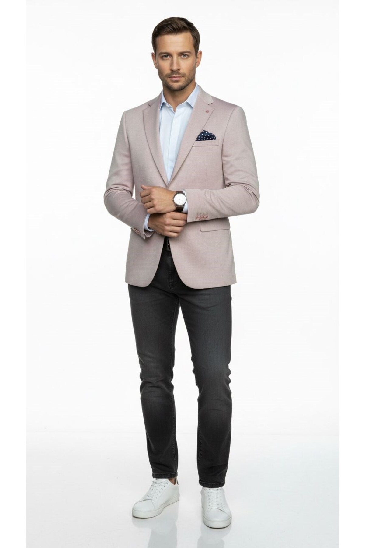 Plus Scorpion  Erkek Blazer Ceket – Slim Fit, Tek Düğme, Şık Davet ve İş Kombin Ceketi - Görsel 5