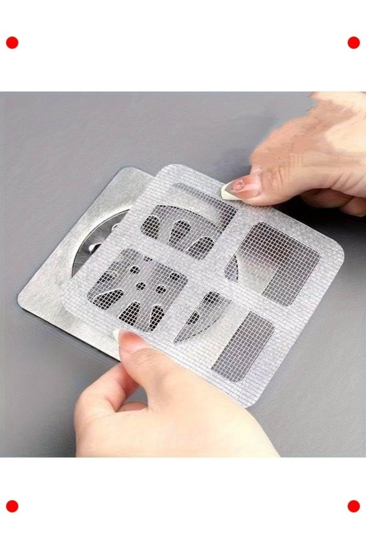 ulupazarlama Yapışkanlı Banyo Gider Süzgeci 10'lu Set 10x10 cm