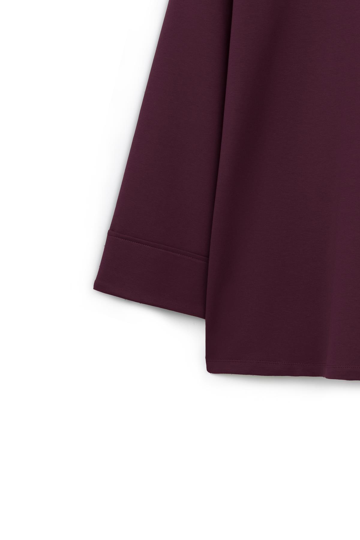 praye  Kolu Katlı Sweat Bordo - Görsel 4