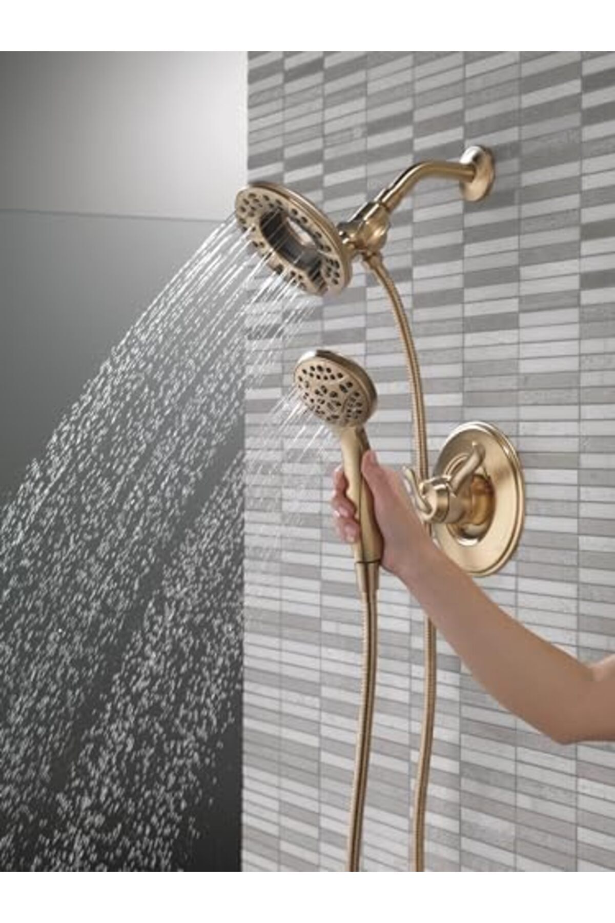 Yıldızan trendzoom 4-Spray In2ition Çift Duş Başlığı, El Spreyli, Hortumlu Altın Duş Başlığı, Duş Başlıkları