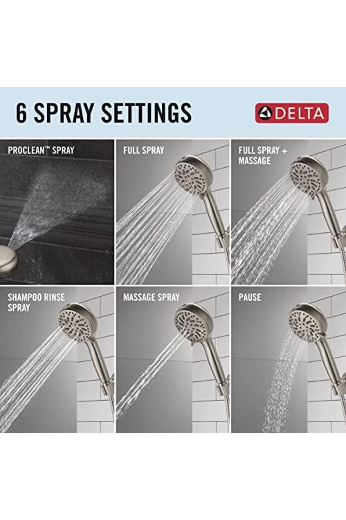 Yıldızan trendzoom ProClean Fırçalı Nikel Duş Başlığı, Elde Taşınabilir, Yüksek Basınçlı Püskürtmeli Duş Başl