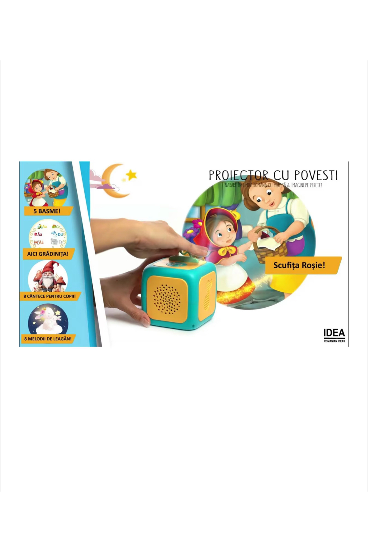 İDEA Προβολέας με ιστορίες και μουσική για παιδιά, στα ρουμανικά, 8 δίσκοι