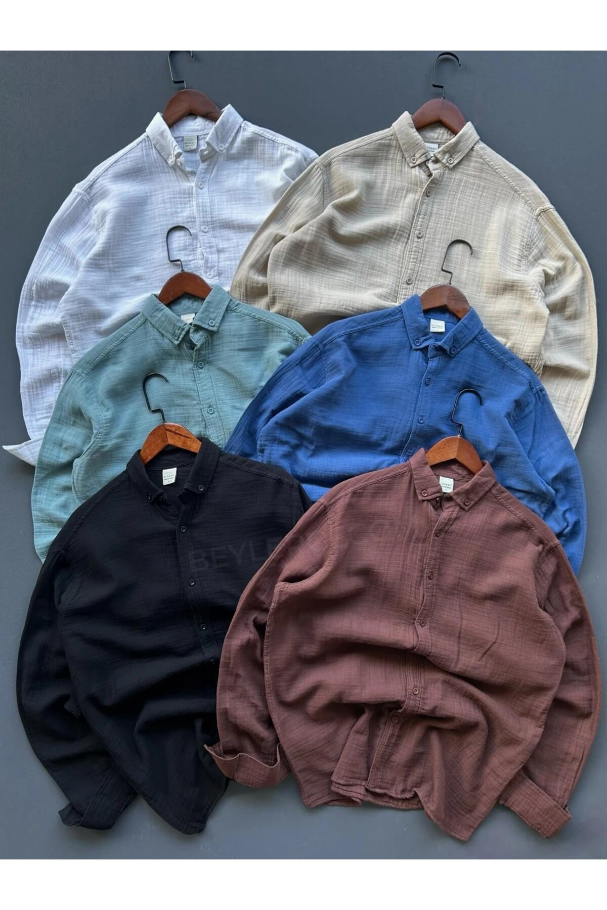 Beylerce  Yıkamalı Müslin Kumaş Gömlek - Görsel 5