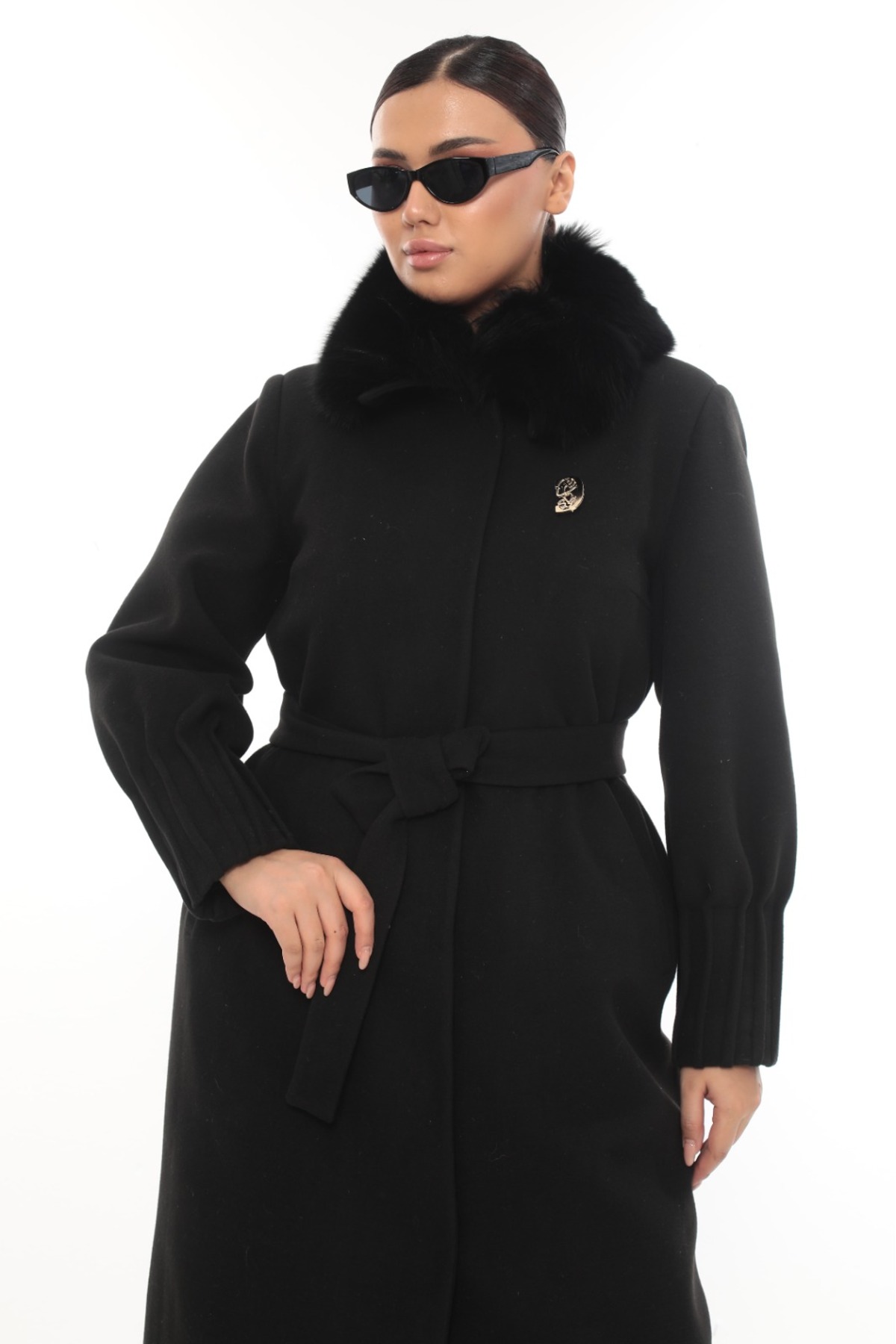 Cristina  Kaşe Uzun Palto - Görsel 5