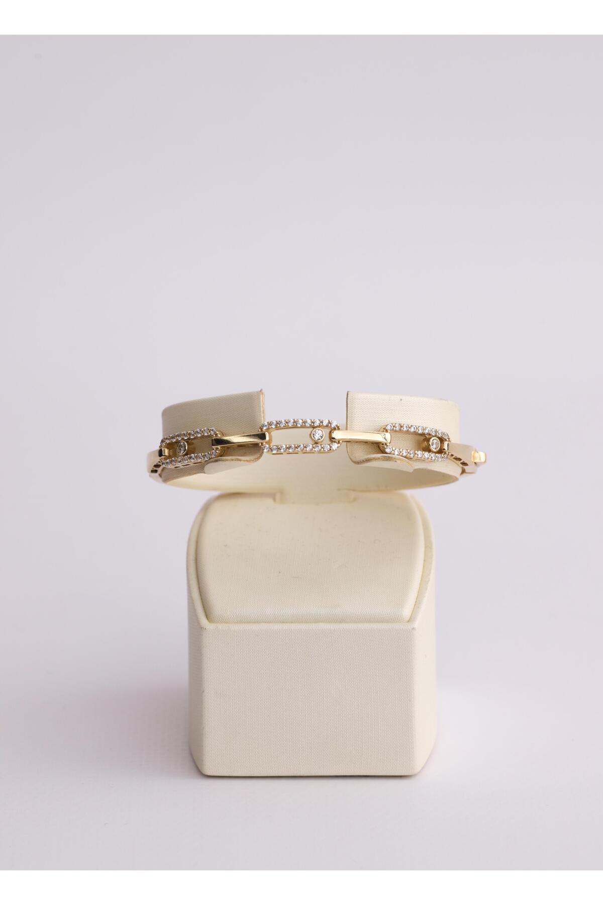 Narin Mücevherat Nar-in Altın Mücevherat Taşlı Modern Altın Kelepçe 07