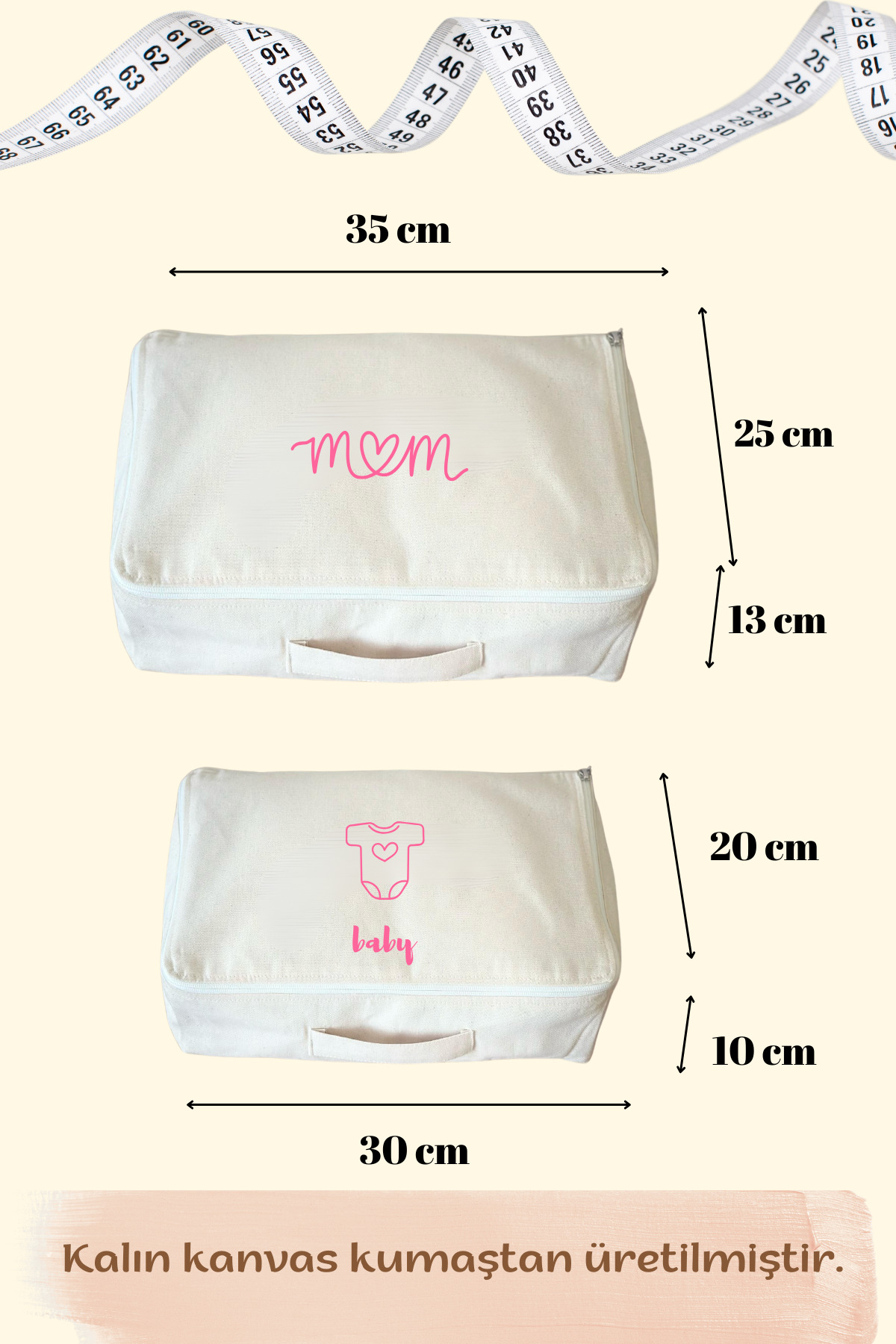 Mama Yoyo Baby Kids 4lü Anne Bebek Doğum Hastane Düzenleme Bavul Valiz Çantası Düzenleyici PEMBE BASKILI fotoğrafı 2 (önizleme)