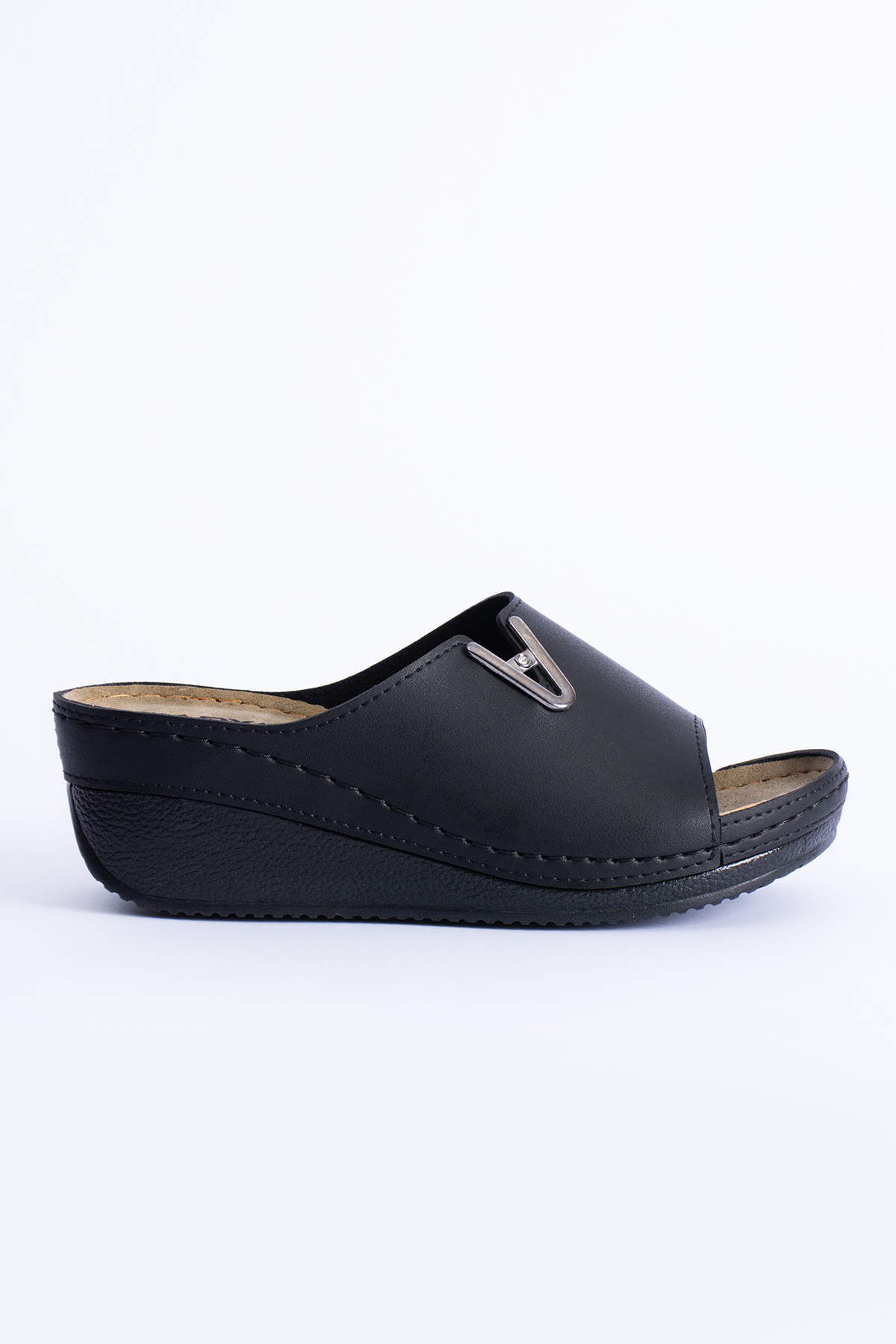 Noemi Women's Anatomical Casual Fill Sole Buckle Accessory Detailed Summer Home Casual Slippers