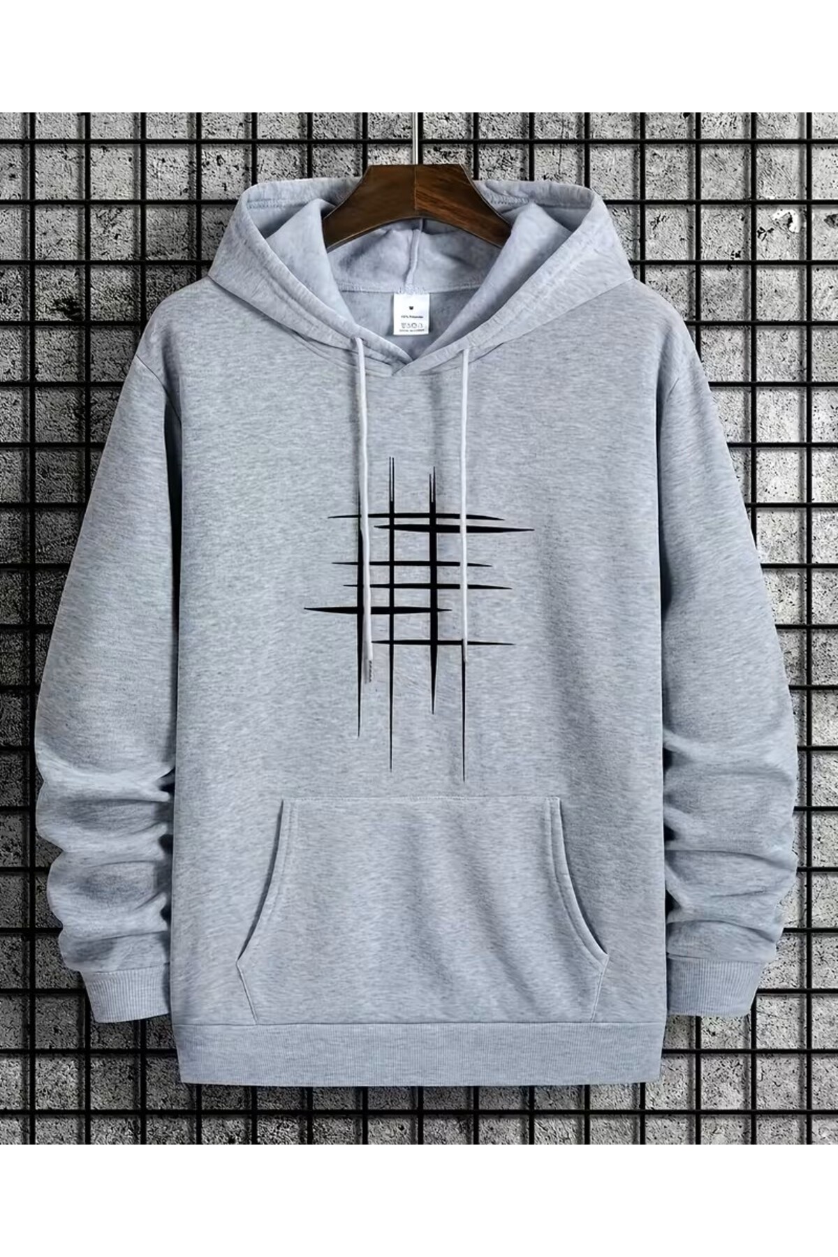 MODA TRENDGREY>Erkek gri üniseks kanguru sweathişirt — خاکستری trendgrey7