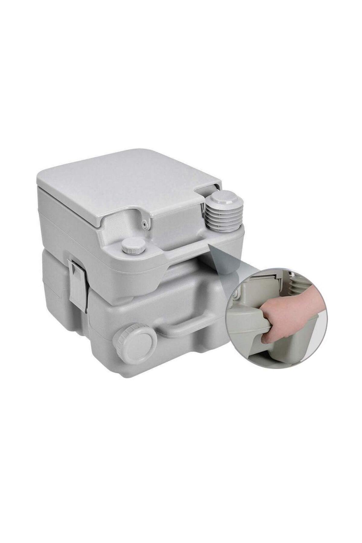 مرحاض محمول متنقل مع مضخة مياه قوية مدمجة للرحلات الخارجية والتخييم سعة 20 لتر بخزان وتنظيف ضغط