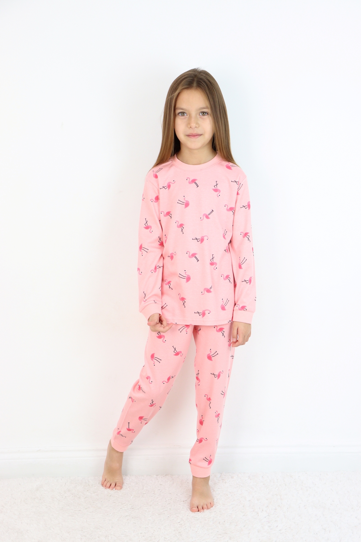 HARİKA KİDS Kız Çocuk Orta Kalınlıkta Basic Baskılı Pijama Takımı fotoğrafı 2 (önizleme)