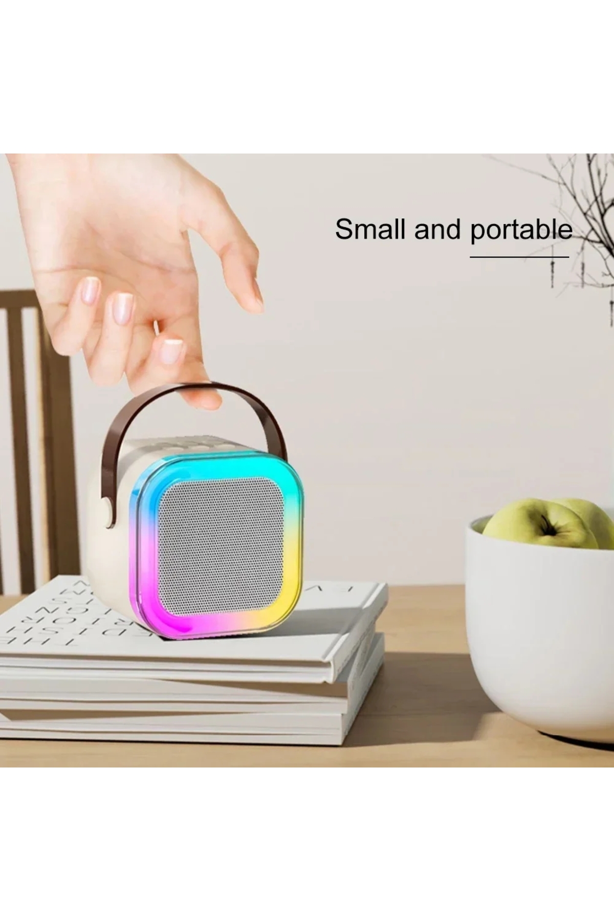 Kablosuz Mikrofonlu Karaoke Hoparlör – RGB Işıklı Taşınabilir Kutu – FP-K12 – 3 Renk Seçeneği