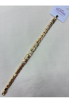 Gulsah's Store Xuping Jewelery 14 ayar zirkon taş detaylı dikdörtgen bileklik...