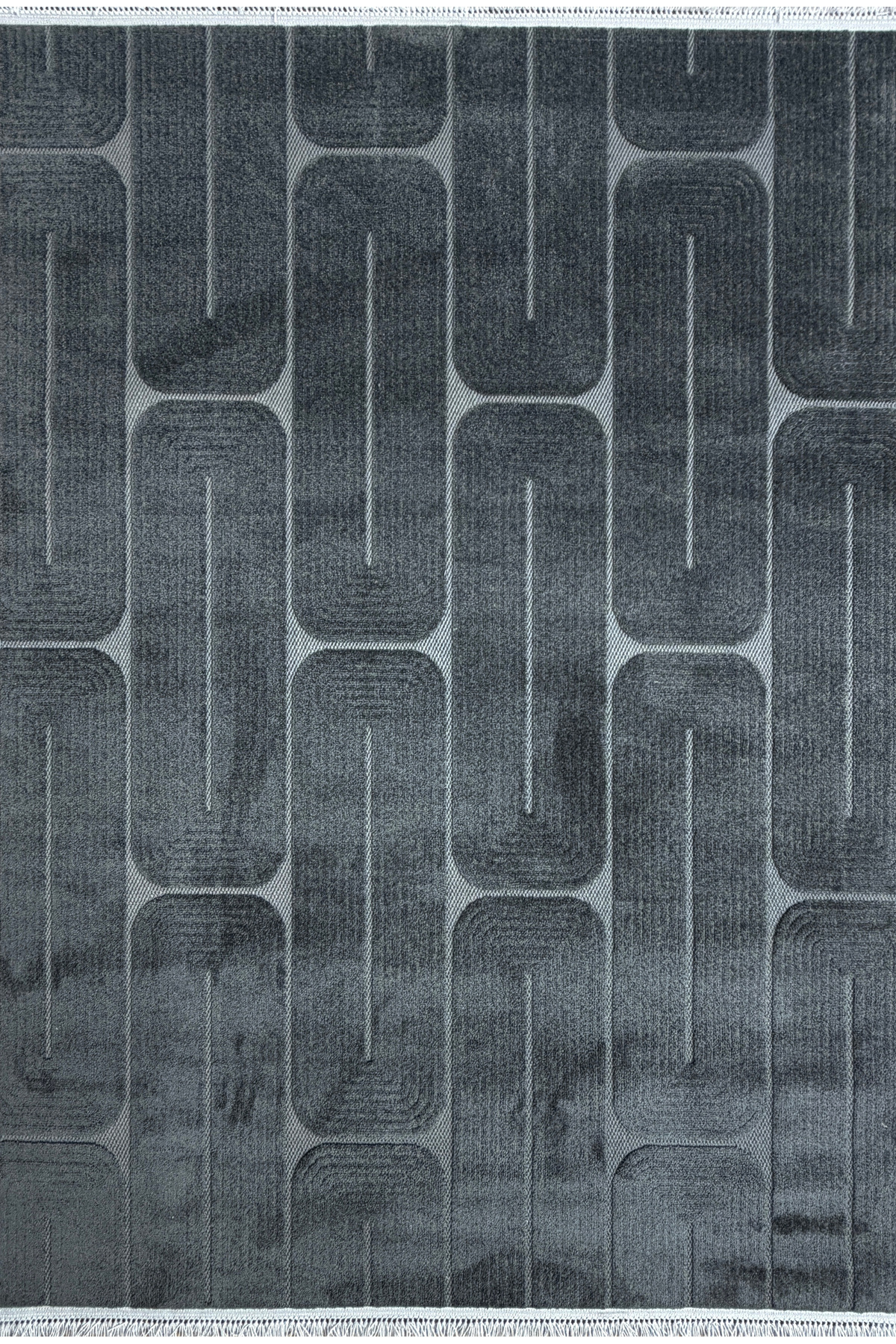 Level Soft Textured cool Geometric Living Room and Kitchen Rug En304 Anthracite