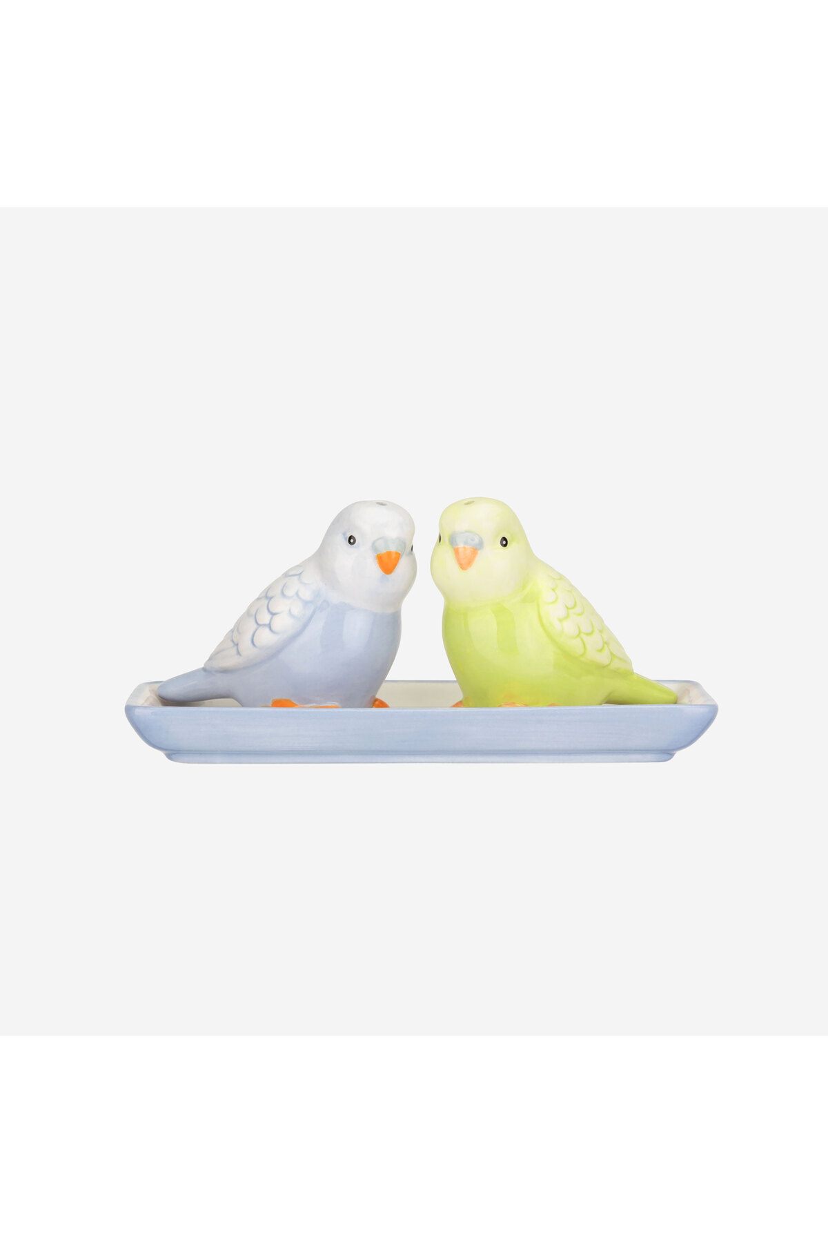 Painted Table Blue Ceramic Salt and Pepper Shaker 15,5X6,5X7 Cm