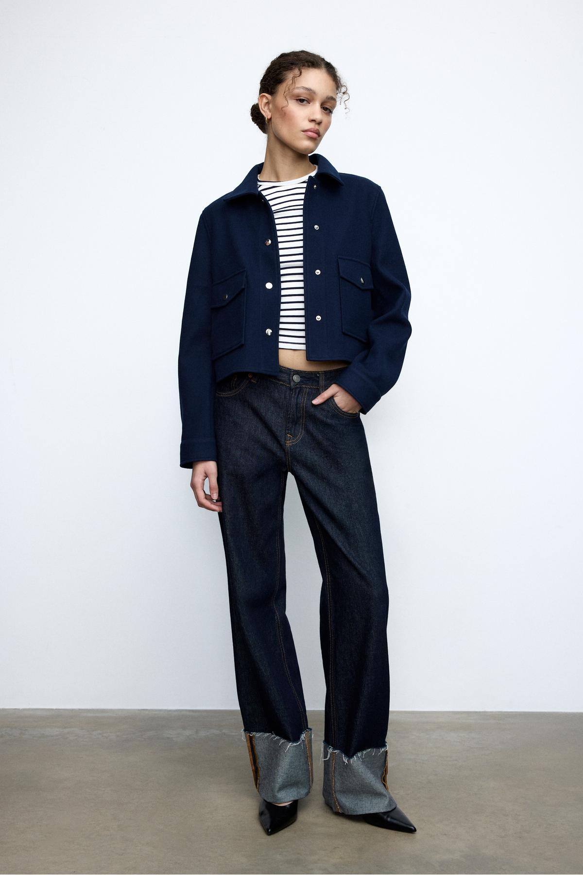 Stradivarius  Kısa yumuşak ceket - Görsel 2