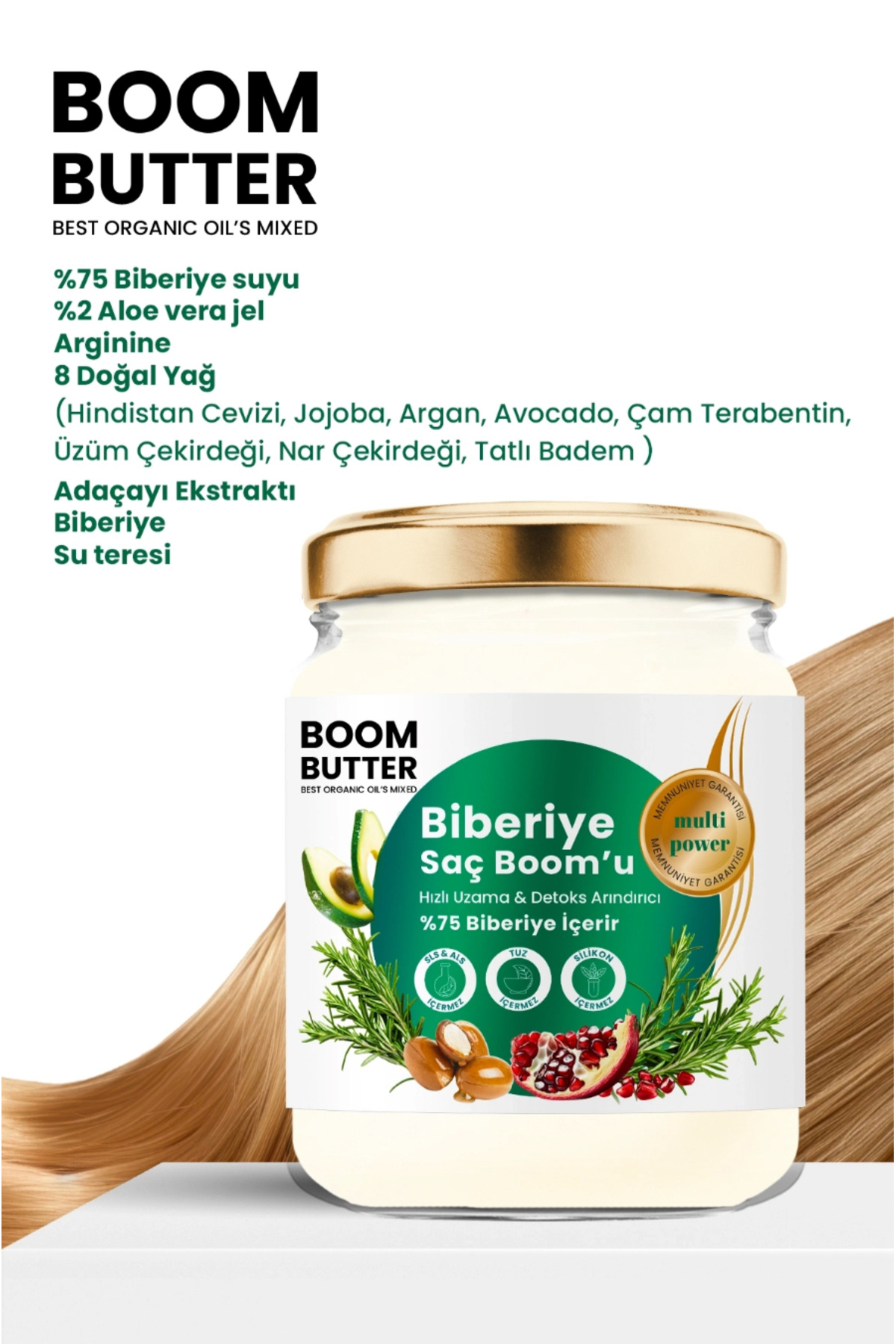 Hızlı Uzama ve Detoks Arındırıcı %75 Biberiye Saç Bakım Kremi 190 Ml — 8687995687770 — تصویر 2 از 4