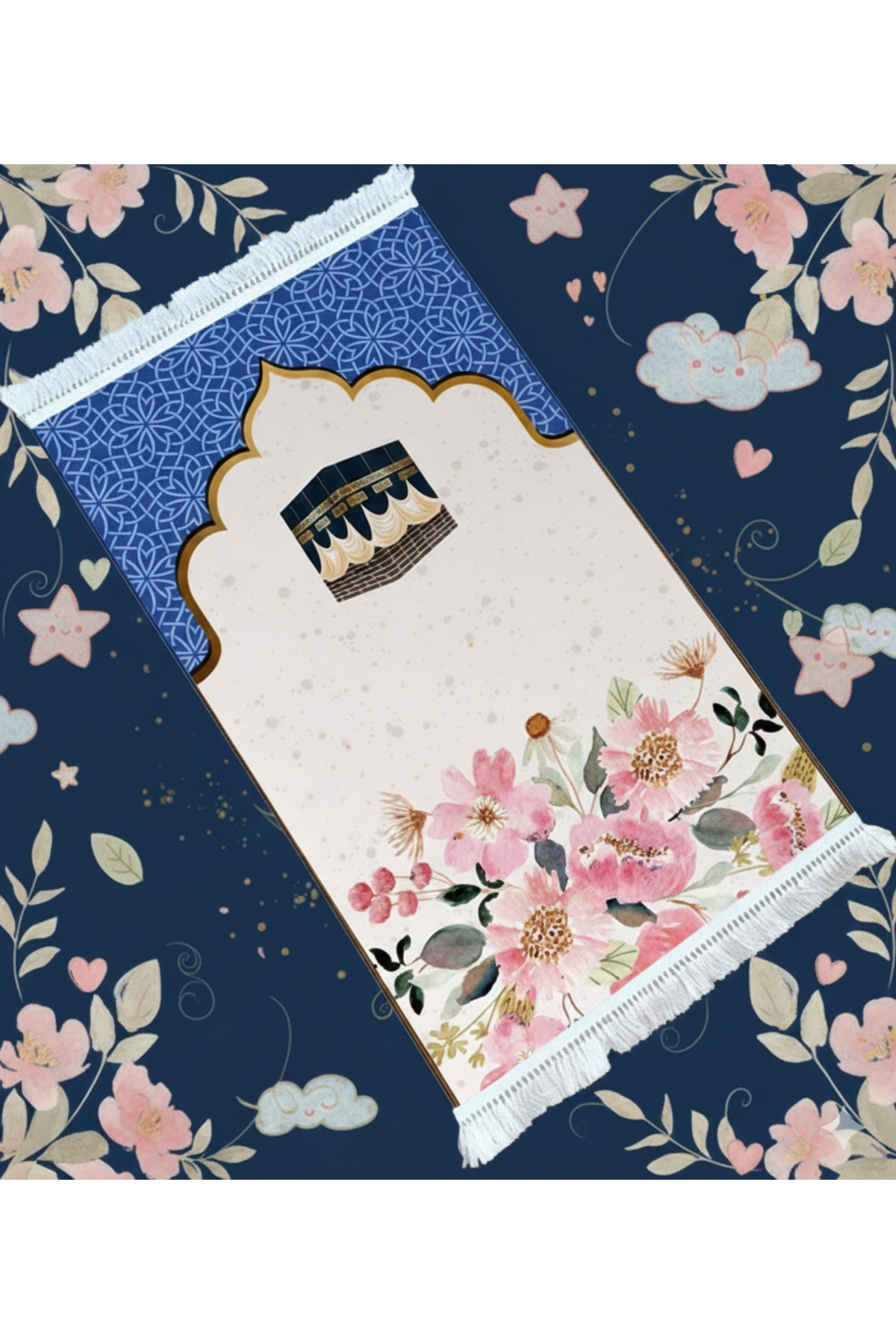 Digitally Printed Kaaba Themed Children's Prayer Sheet Prayer Holder