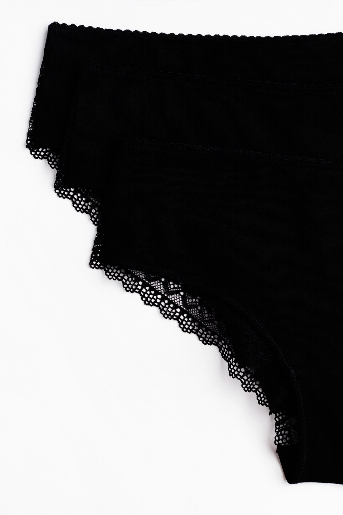 H&M 3’lü Pamuklu ve Dantelli Hipster Külot görsel 5