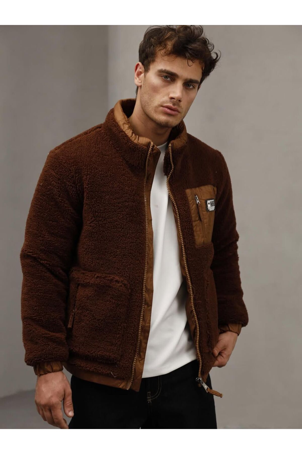 essenzaclothing Unisex Oversize Peluş Mont Ceket