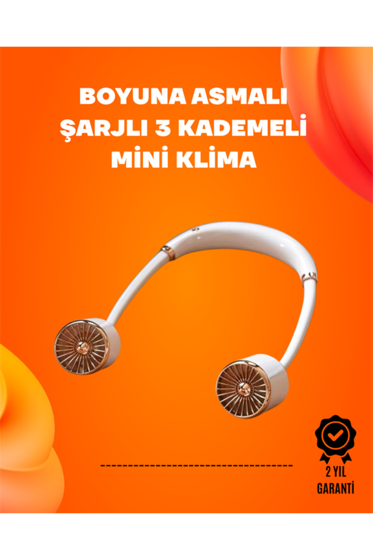 noip Katlanabilir Asılabilir Fan | USB Şarjlı, 3 Vitesli Sessiz Mini Fan