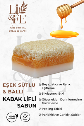 Li&Fe Market Kabak Lifli Doğal Peeling Eşek Sütlü & Ballı Yoğun Nemlendirici ...