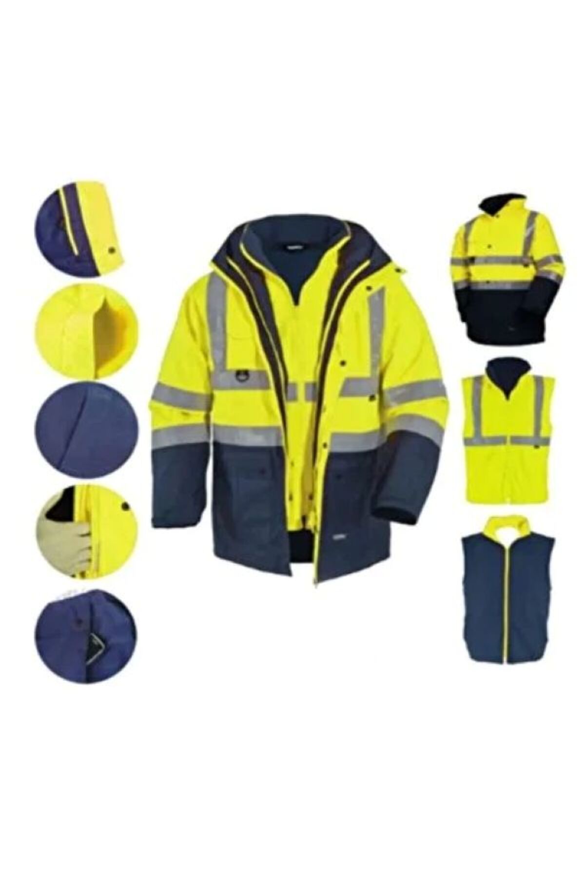 MaySafe Oxford Reflektörlü 5+1 Parka Mont Yüksek Görünürlüklü Mont İş Kabanı görsel 3