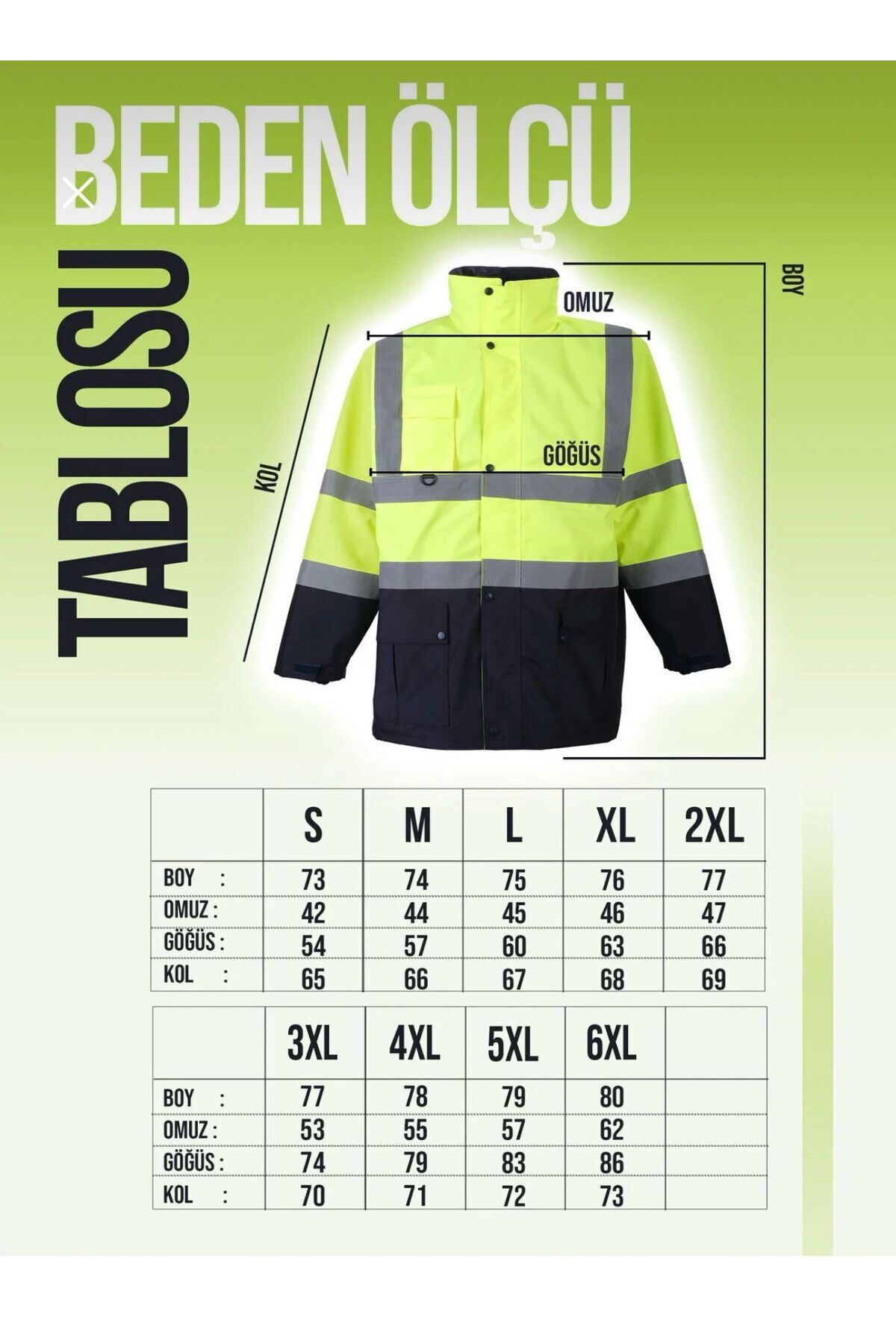 MaySafe Oxford Reflektörlü 5+1 Parka Mont Yüksek Görünürlüklü Mont İş Kabanı