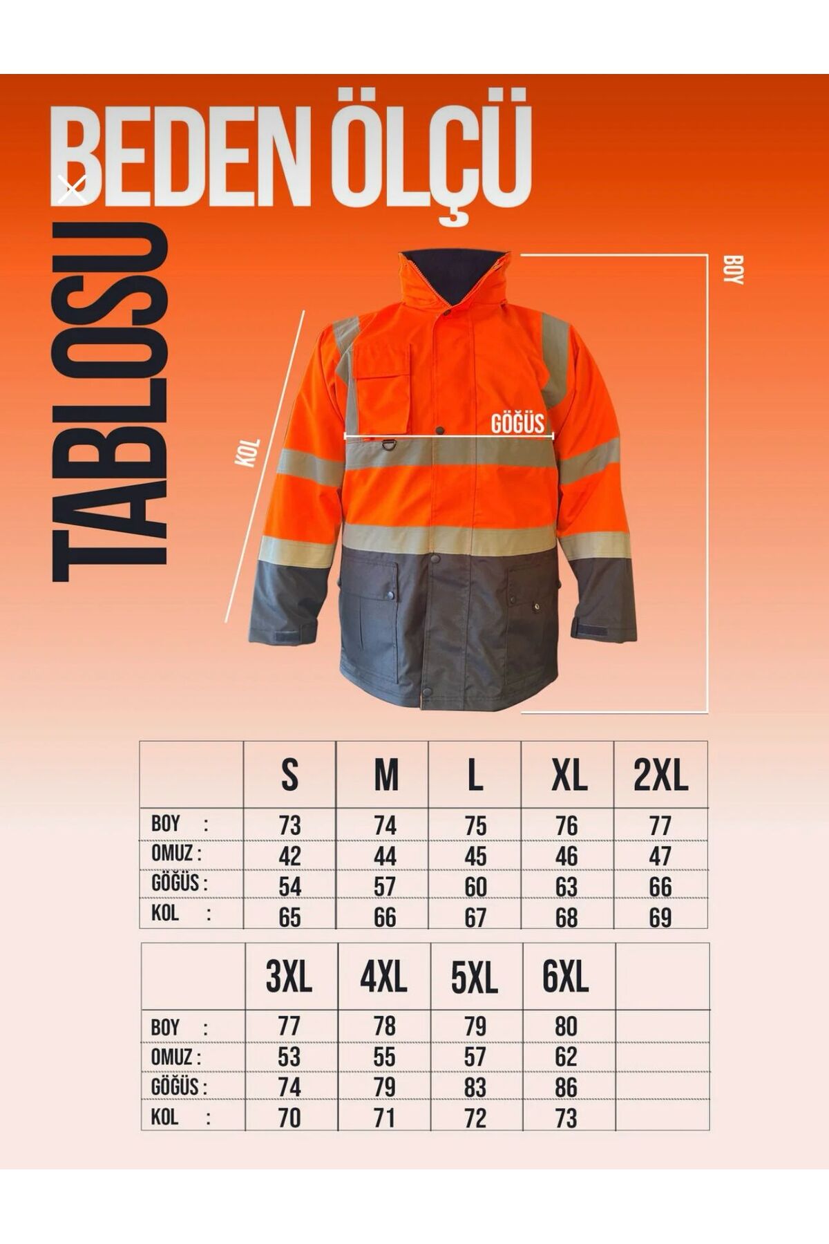 MaySafe Oxford Reflektörlü 5+1 Parka Mont Yüksek Görünürlüklü Mont İş Kabanı görsel 4