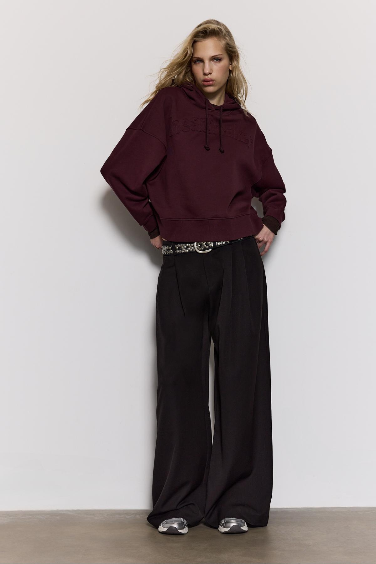 Stradivarius  İşlemeli kapüşonlu sweatshirt - Görsel 2