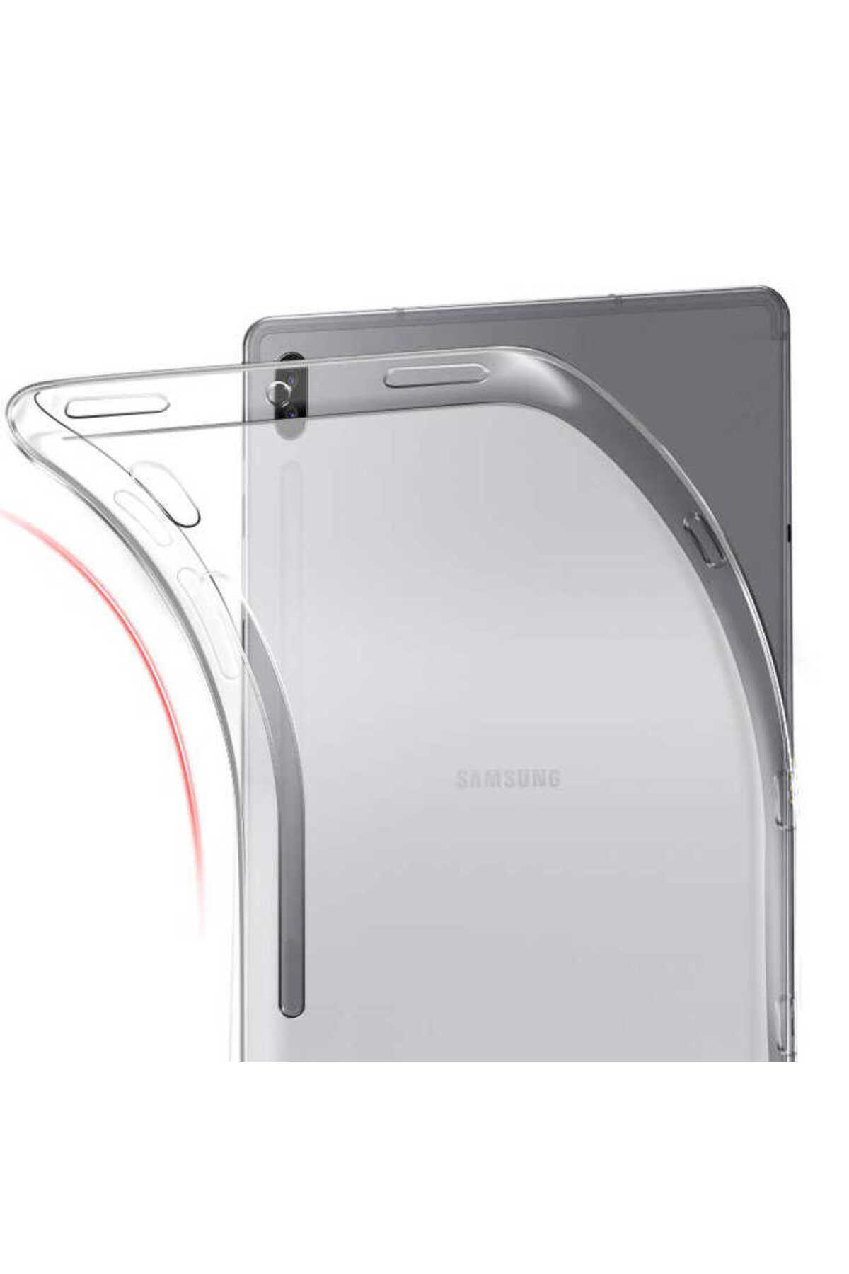 Galaxy Tab S7 Plus T970 Kılıf Uyumlu ASMA Tablet Süper Silikon Kapak-Renksiz