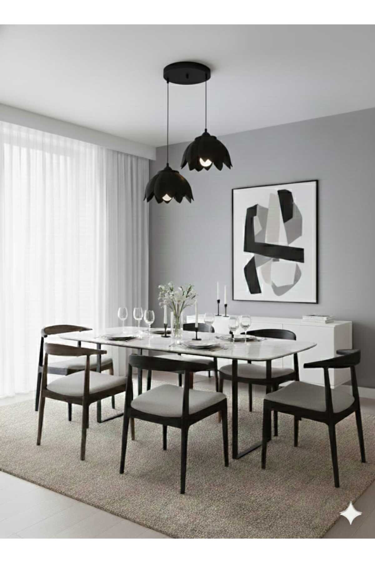 Modern And Stylish 2-Piece Chandelier with Lotus Look White ( Bulb Gift)