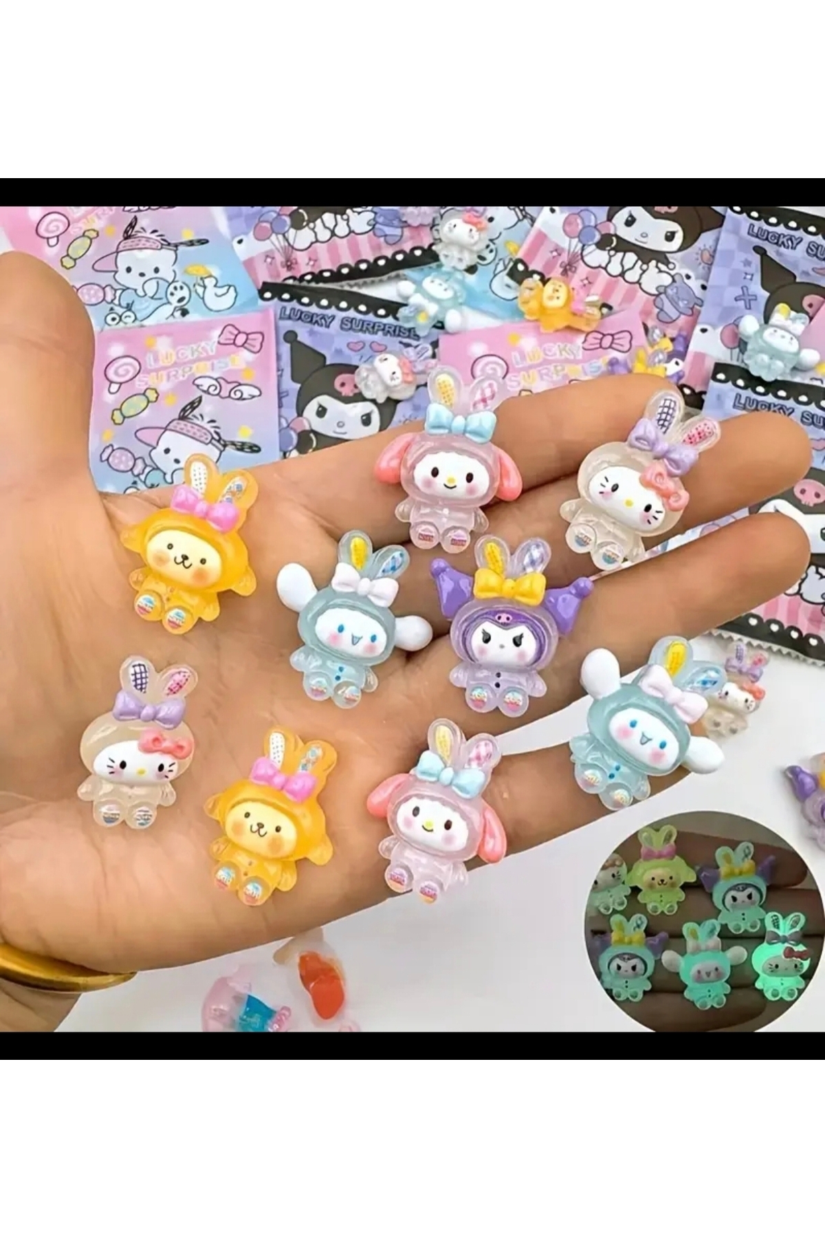 Pixel Kuromi Karanlıkta Parlayan Sürpriz Paketli Mini Figürler 5
