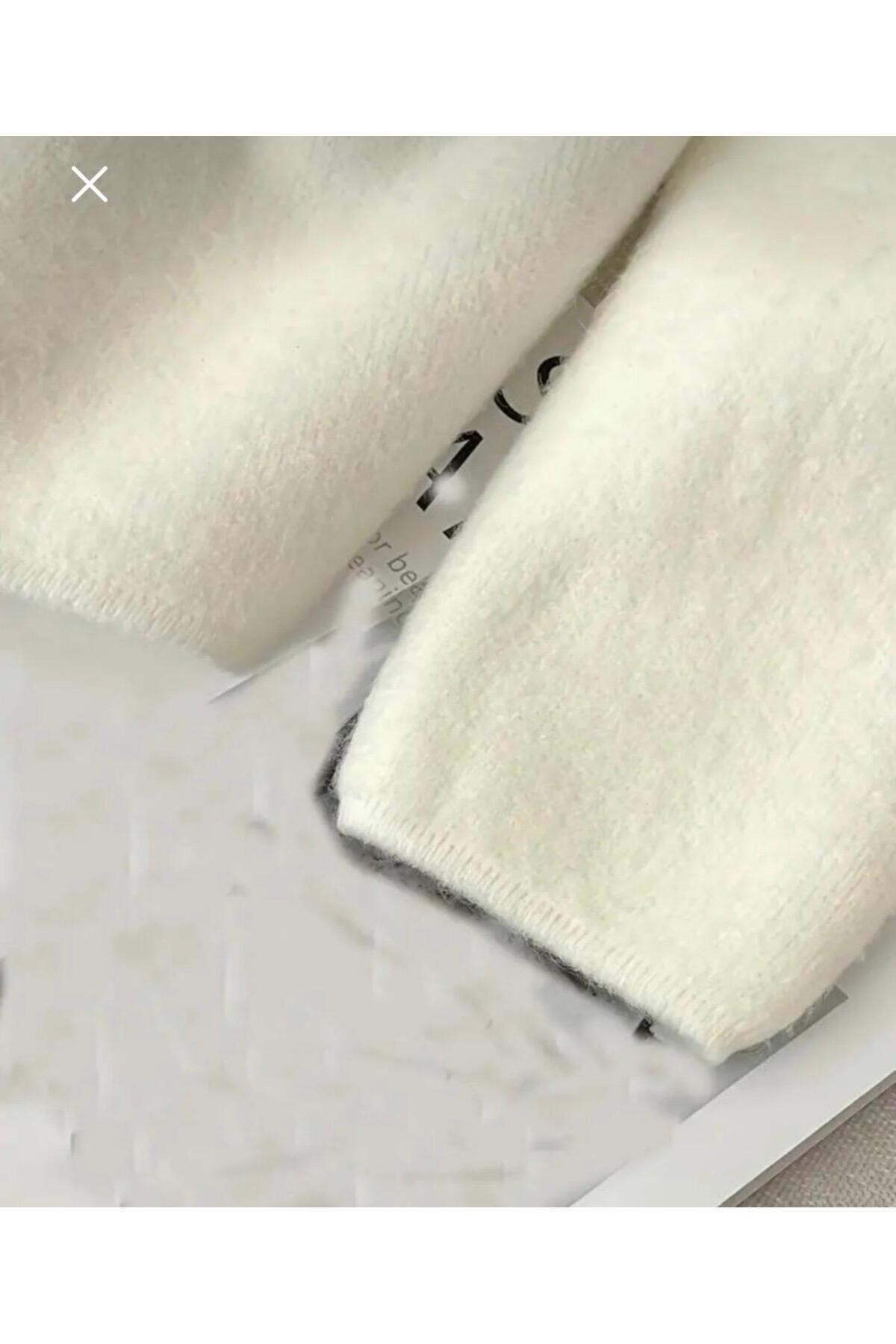 ervaa kids  incili lüks yumoş tüylü kadın triko hırka - Görsel 4