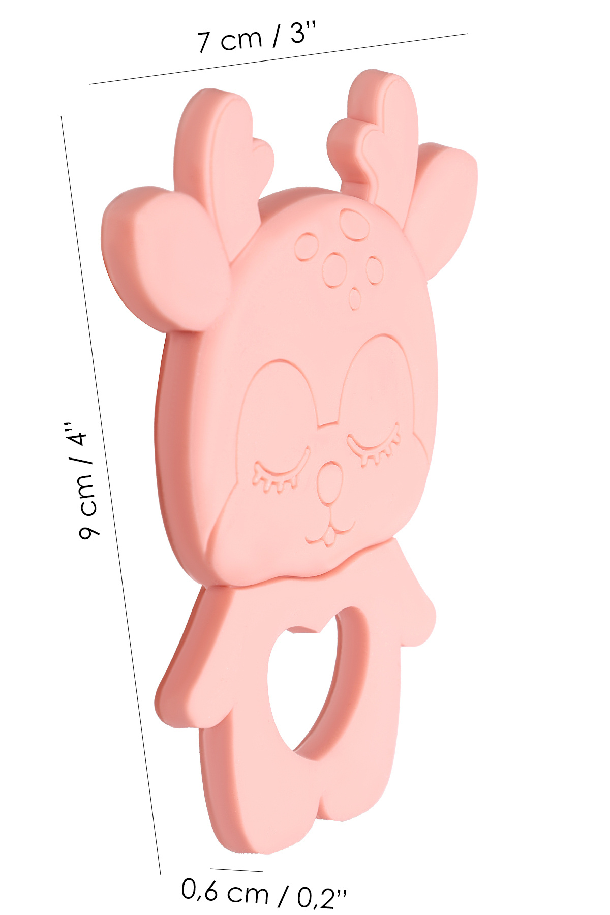 Meleni Baby Geyik Silikon Diş Kaşıyıcı - Sevimli Hayvan Figürlü Bebek Diş Kaşıyıcı Dişlik Pembe fotoğrafı 7 (önizleme)