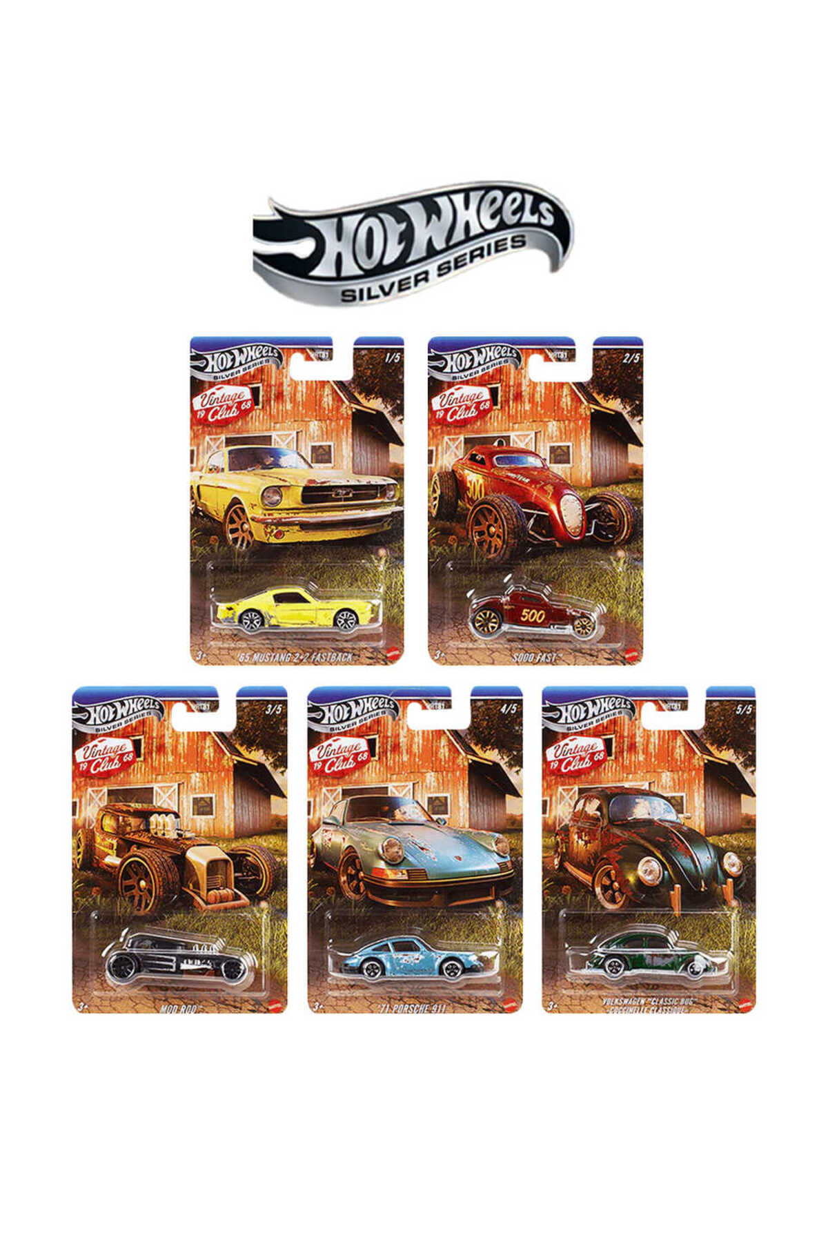 HOT WHEELS Silver Series Vintage Club Set – 5'li Koleksiyon