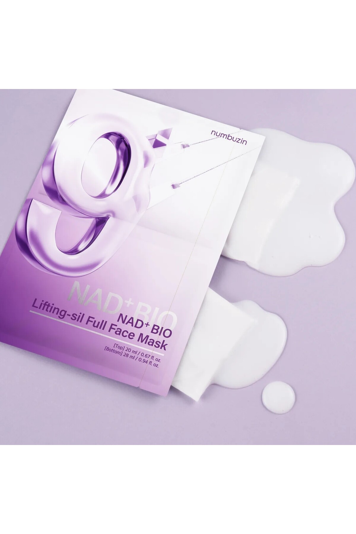 No.9+ NAD+ Bio Lifting Full Face Mask 4'lü-Peptid ve Kolajenli İki Parçalı Yüz Şekillendirici Maske — 8809652587653 — تصویر 4 از 4