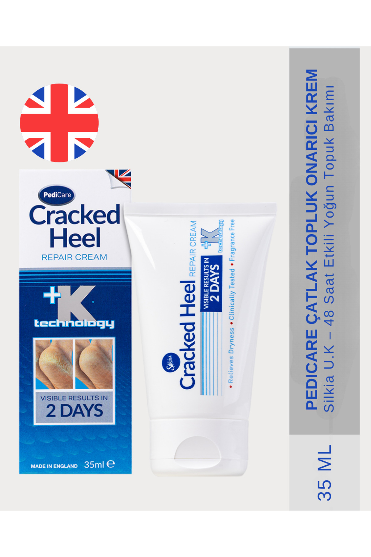 U.K Pedicare Çatlak Topuk Onarıcı Krem- 48 Saat Etkili Yoğun Bakım 35 ml — 5017371148199