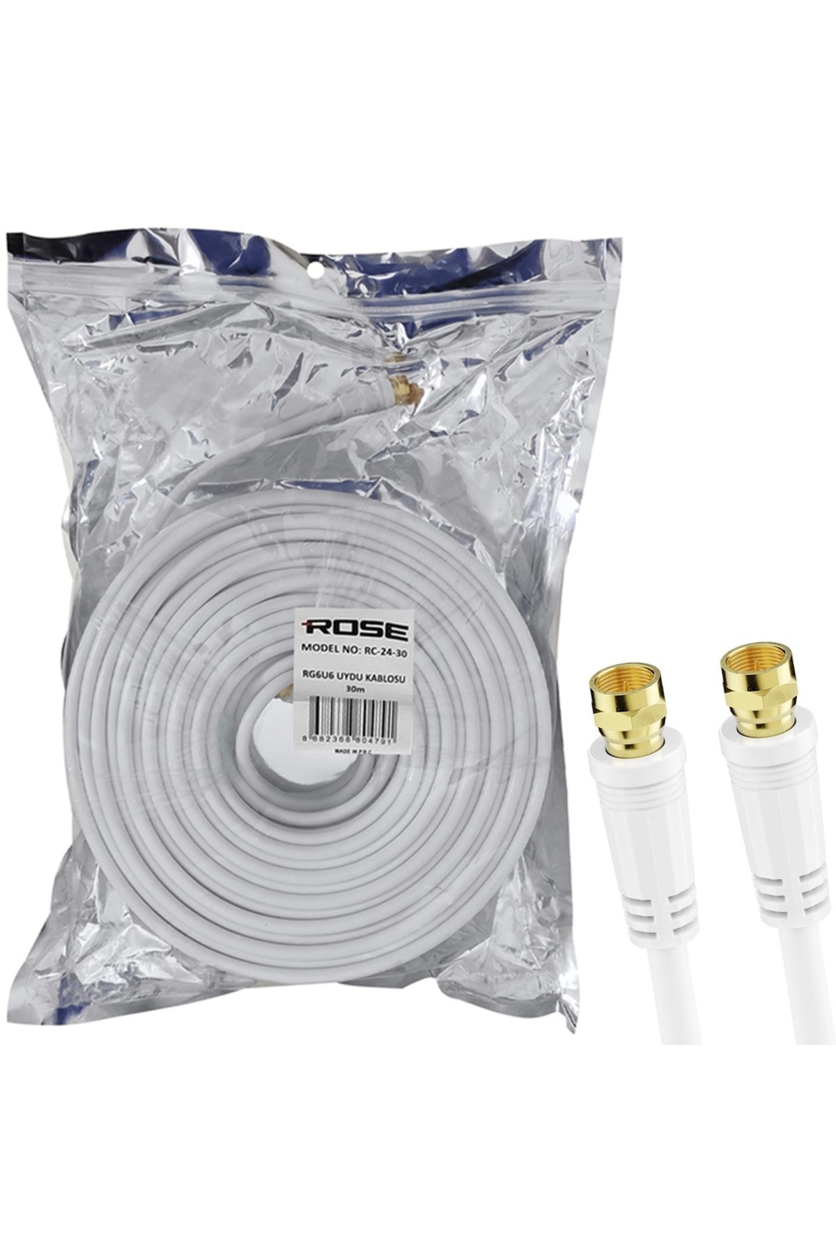 Poke RG6 F Konnektörlü Hazır Anten Kablo 30mt Rose RC-24-30