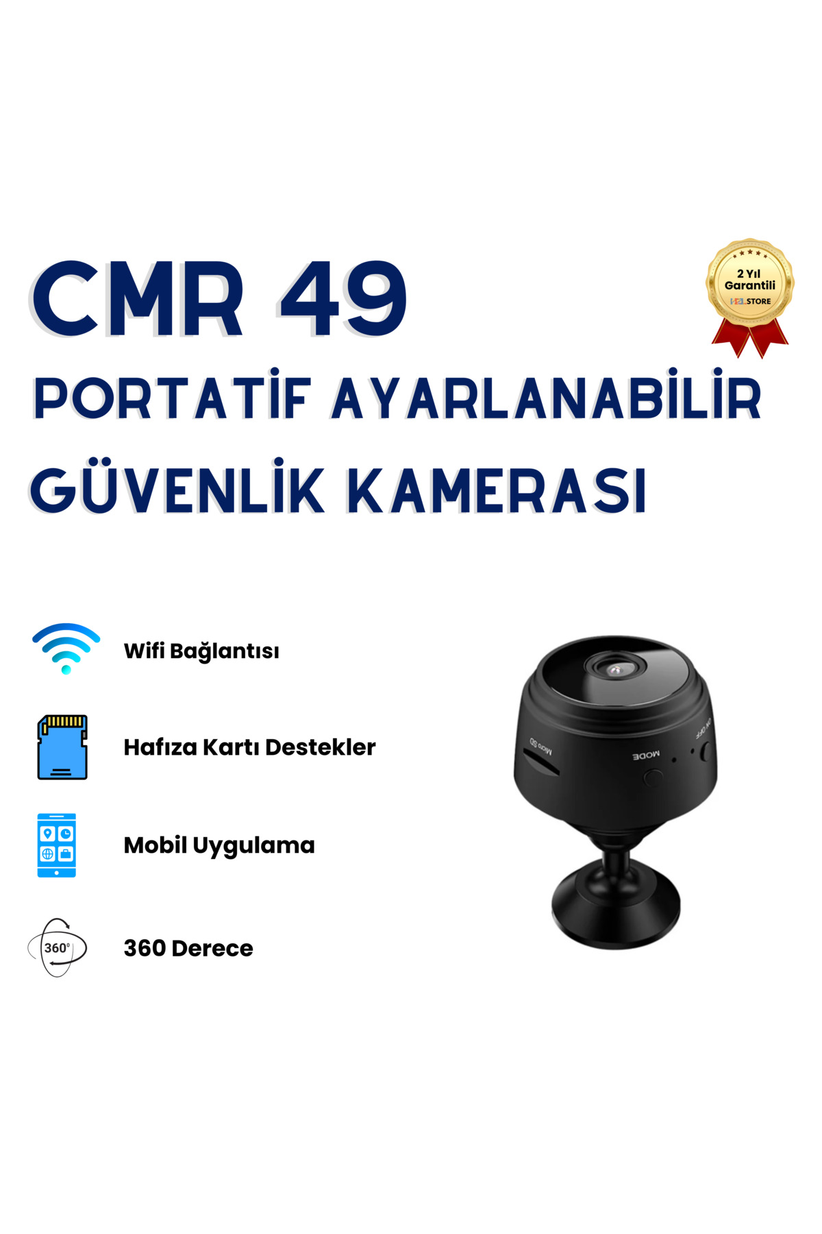 hızlı store CMR49 Portatif Küçük Ayarlanabilir Güvenlik Kamerası